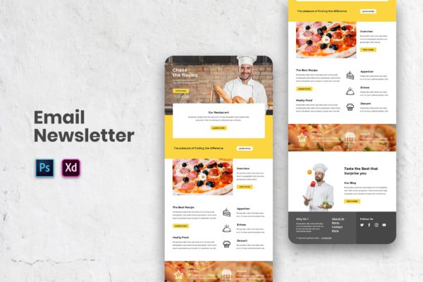 餐饮企业市场推广EDM营销邮件模板 Email Newsletter