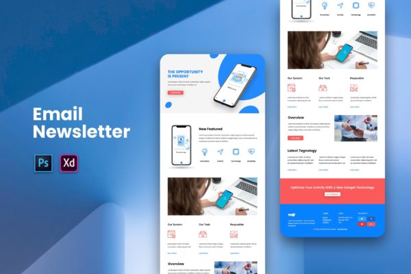 互联网创意APP应用推广EDM邮件营销模板 Email Newsletter