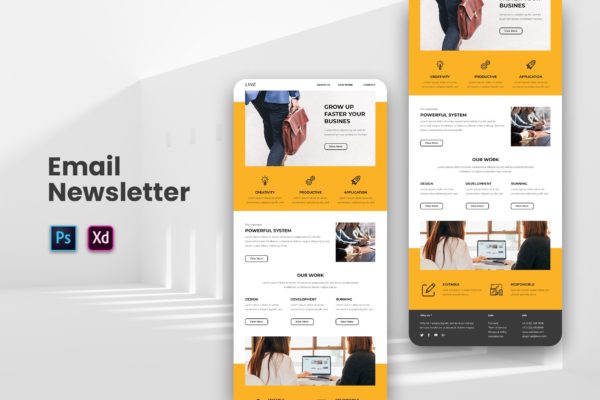 企业服务平台推广邮件EDM模板下载 Email Newsletter