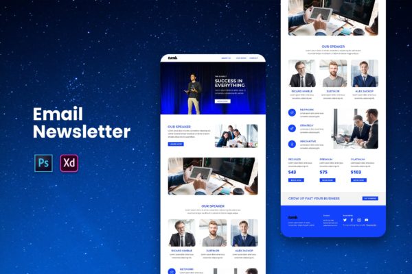 大型会议宣传推广EDM邮件模板蚂蚁素材精选下载 Email Newsletter