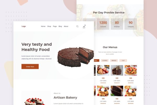 烘焙点心品牌推广EDM邮件模板蚂蚁素材精选 Bakery Food – Email Newsletter