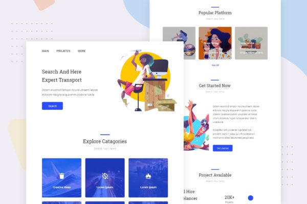 物流运输/快递服务推广EDM邮件营销模板 Transport,  Logistics – Email Newsletter