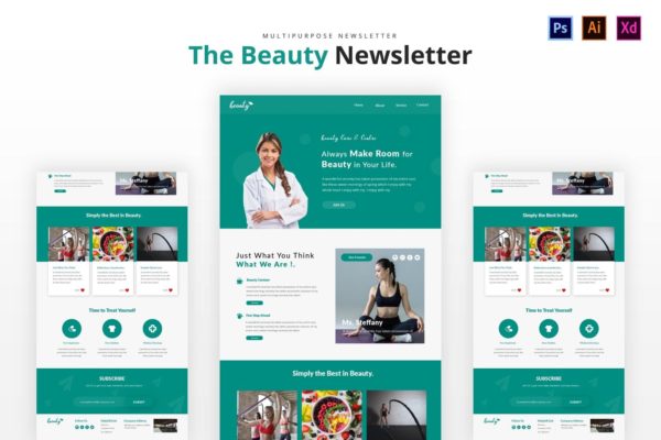 美容护肤品牌网站邮件订阅设计模板 Beauty Newsletter