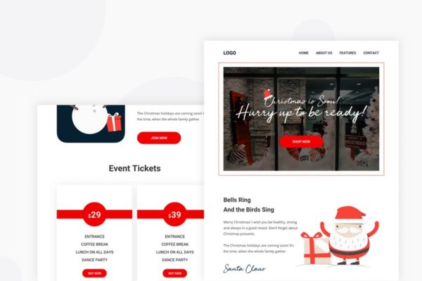 圣诞节主题活动邀请EDM邮件模板第一素材精选 Merry Christmas Sale – Email Newsletter