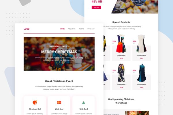 圣诞节电商促销活动EDM邮件模板蚂蚁素材精选 Christmas – Email Newsletter