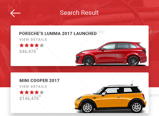 价值500美金的汽车APP应用UI设计模板第一素材精选下载[PSD]