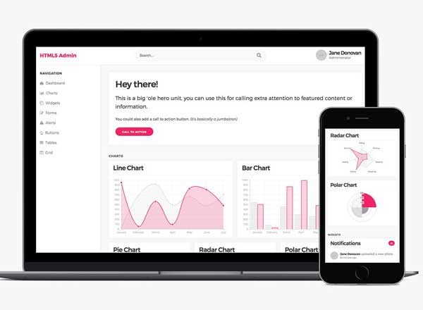 免费后台管理页面模板第一素材精选 Free HTML5 Admin Template