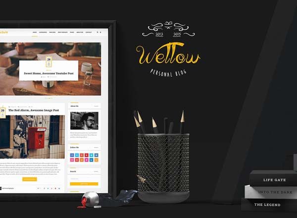 精致的响应式布局博客网页模版下载[PSD]