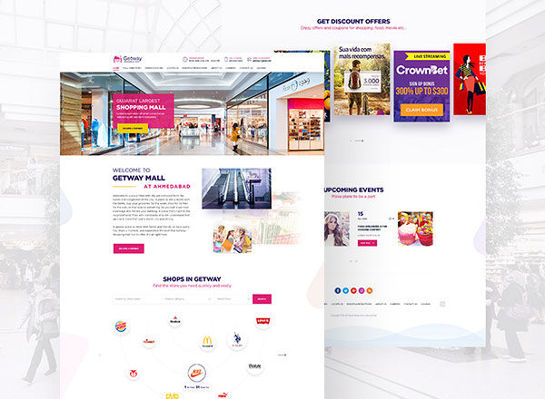 购物中心官网网站模板蚂蚁素材精选 Shopping Mall Landing Page Website Template