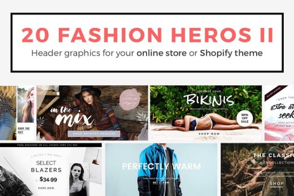 20款时尚潮流电商适用的Banner设计模板第一素材精选 20 Fashion Header Banners PSD II