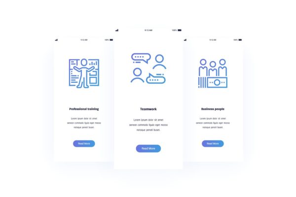 商业商务主题网站卡片设计模板第一素材精选 Business people Metaphors Cards