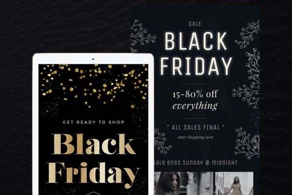 8款黑色星期五促销邮件模板蚂蚁素材精选 8 Black Friday Email Templates