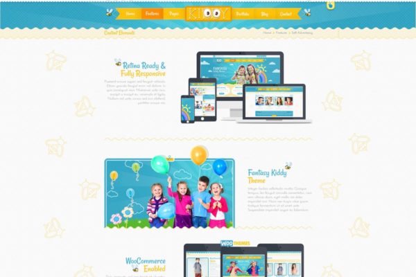 儿童乐园主题PSD网站模板第一素材精选 Kiddy PSD Template