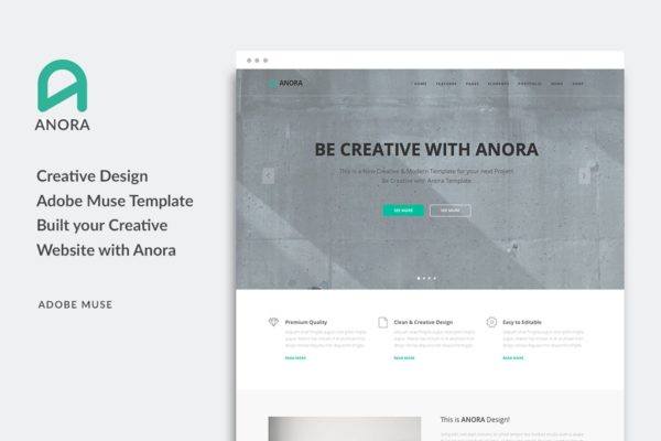 多用途Muse网站设计模板蚂蚁素材精选 Anora – Multi-Purpose Muse Template