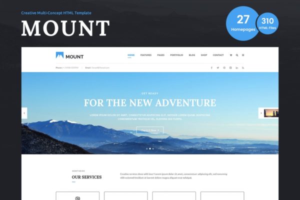 多用途企业商务官网HTML模板第一素材精选 Mount – Multi-purpose Business HTML Template