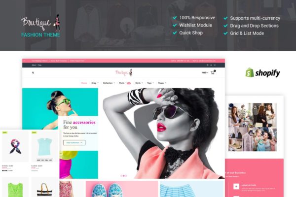 时尚服务电商网站Shopify主题 Fashion Boutique – Responsive Shopify Theme