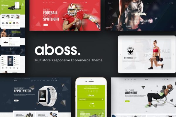 运动健身服饰器械电商网站Magento主题模板蚂蚁素材精选 Aboss – Responsive Magento Theme
