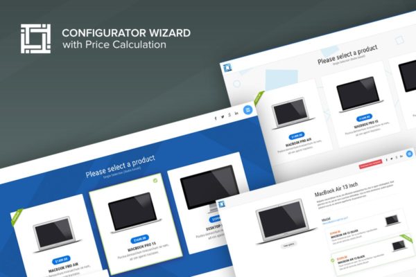 笔记本电脑电商网站HTML模板第一素材精选 Configurator – Working Configurator Wizard