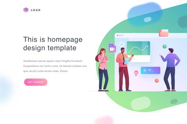 蚂蚁素材下午茶：插画风格的商业网站主题模板蚂蚁素材精选插画素材下载 [Sketch]