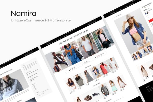 服装外贸电商网站HTML模板蚂蚁素材精选 Namira | Unique eCommerce HTML Template