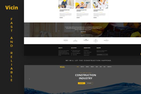 建筑维修服务企业网站HTML模板蚂蚁素材精选 Vicin | Multipurpose Construction & Plumbing HTML