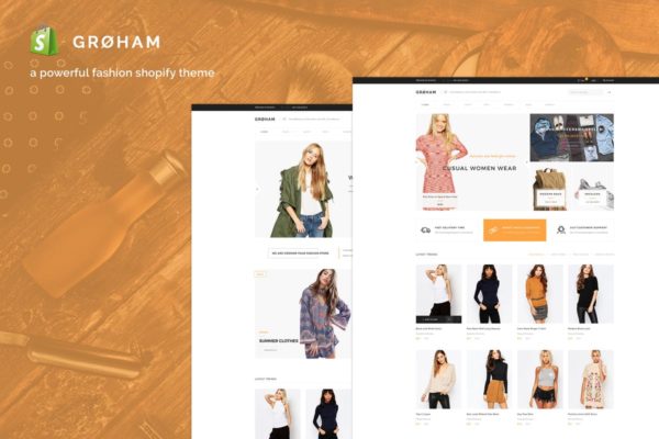 时尚服饰电商网站Shopify主题模板第一素材精选 Groham – Fashion eCommerce Shopify Theme