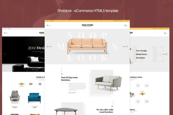 创意家居电商网站HTML模板蚂蚁素材精选 Shofstore – eCommerce HTML5 template