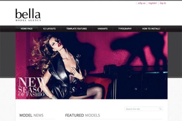 职业模特代理公司网站Joomla模板蚂蚁素材精选 Hot Model Agency