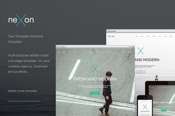 多功能创意单页面网站模板第一素材精选 Nexon – One Page Muse Template