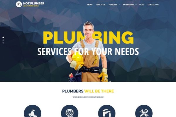 家政维修服务企业官网Joomla模板蚂蚁素材精选 Hot Plumber
