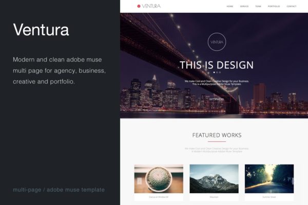 创意多页多用途Muse模板蚂蚁素材精选 Ventura – Multi Page Muse Template