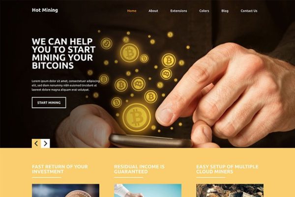 挖矿主题网站Joomla模板蚂蚁素材精选 Hot Mining