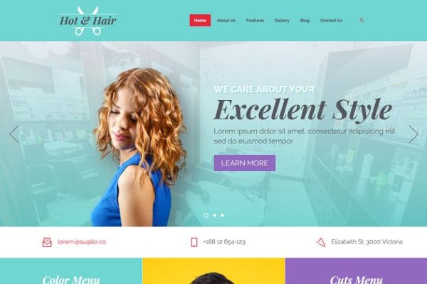 美发沙龙主题网站Joomla模板第一素材精选 Hot Hair