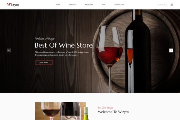 洋酒红酒品牌网站HTML模板蚂蚁素材精选 Wizym | Wine & Winery HTML Template