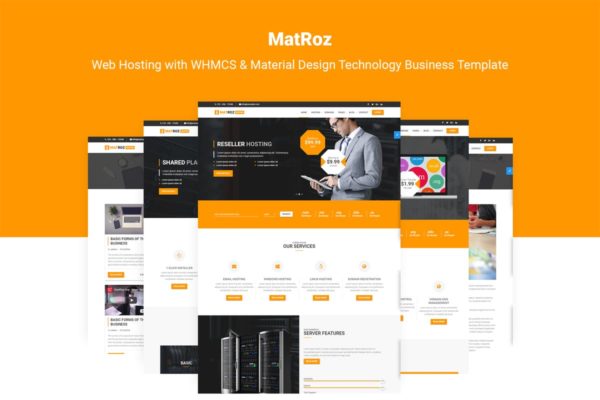 服务器托管商云服务器供应商网站HTML模板第一素材精选 MatRoz | Hosting & Technology Business Template