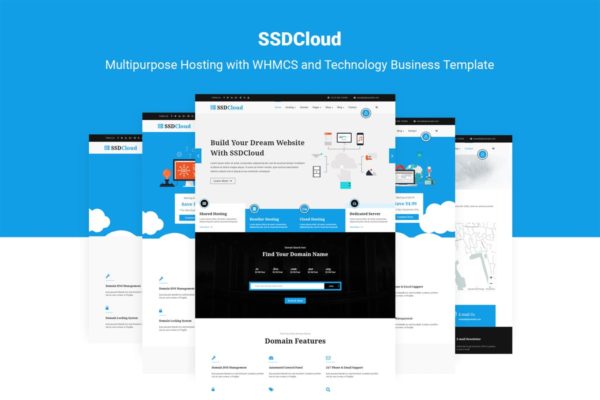 网站云服务器/VPS分销系统WHMCS网站模板蚂蚁素材精选 SSDCloud | Hosting with WHMCS & Business Template