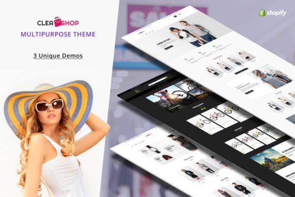 简约清新电商外贸网站Shopify主题模板蚂蚁素材精选 Clean Shop – Multipurpose Shopify Theme