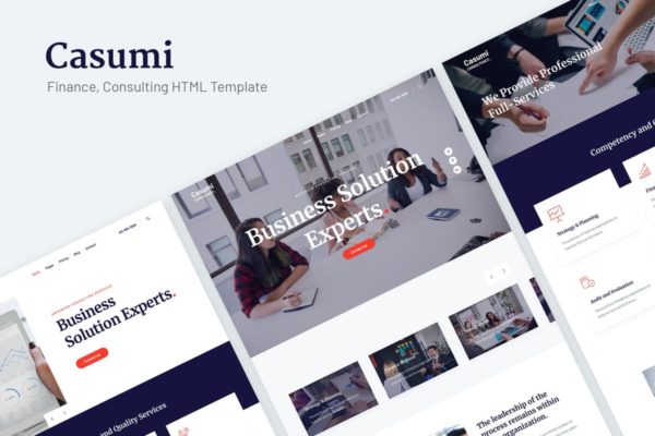 金融财务咨询服务主题HTML网站模板蚂蚁素材精选 Casumi | Finance, Consulting HTML Template