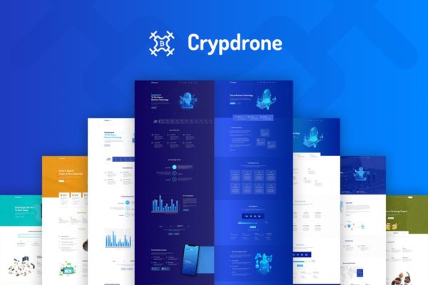 数字货币加密货币比特币主题网站HTML模板蚂蚁素材精选 Crypdrone – Multipurpose Tech HTML Template