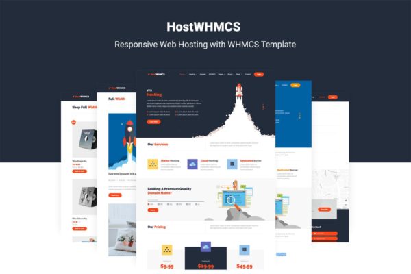 云计算服务供应商网站WHMCS模板蚂蚁素材精选 HostWHMCS | Web Hosting with WHMCS Template