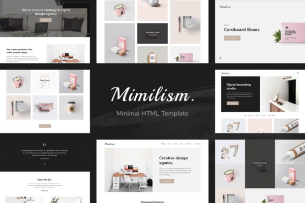 创意作品展示极简主义风格HTML模板第一素材精选 Mimilism — Clean & Minimal Portfolio HTML Template