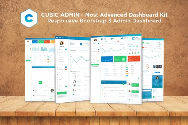 基于Bootstrap框架功能强大的管理仪表板HTML模板第一素材精选 Admin Dashboard + UI Kit Framework Theme – Cubic