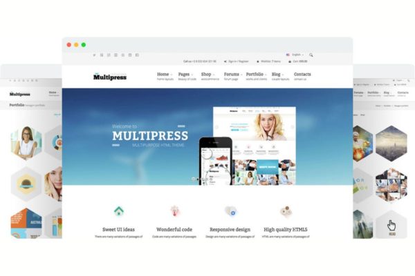 多用途响应式网站设计HTML5模板第一素材精选 Multipress – Responsive HTML5 Template