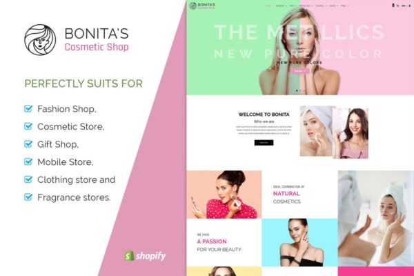 美容护肤/SPA会所网站设计Shopify主题模板第一素材精选 Bonita | Cosmetics, Salon Shopify Theme