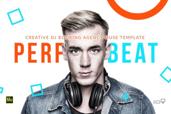 DJ/艺术家/音乐家单页网站设计Muse模板蚂蚁素材精选 PerfectBeat – DJ Booking Agency Muse Template