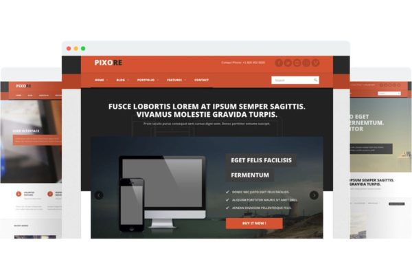 响应式多用途HTML5网站模板第一素材精选 Pixore – Responsive Multi-Purpose HTML5 Template