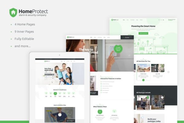 安防品牌网站HTML模板蚂蚁素材精选素材 HoomPotact – Smart Alarm & Security Systems HTML