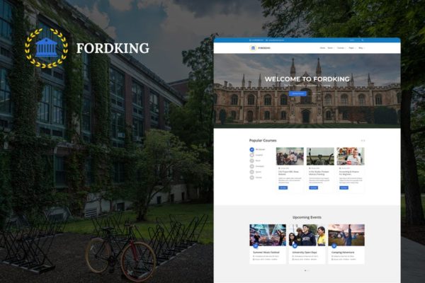大学&在线教育学习主题网站PSD模板第一素材精选 Fordking – University and Education