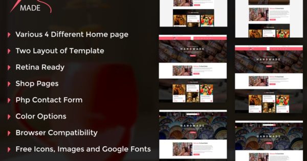 手工定制商品网上商城HTML模板蚂蚁素材精选 Handicraft – Handmade Product Shop Template