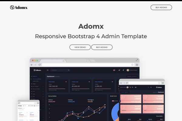 响应式Bootstrap 4网站管理后台模板蚂蚁素材精选 Adomx – Responsive Bootstrap 4 Admin Template